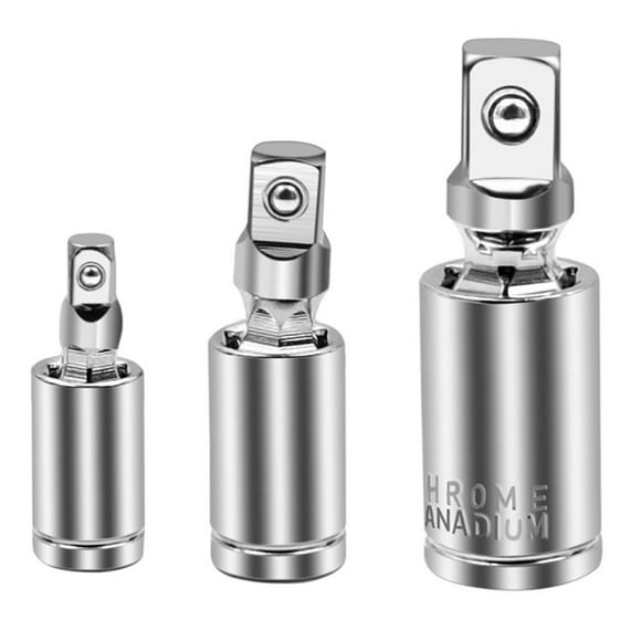 1//4 Inch Hex Shank to 1//4 3//8 1//2 Square Socket Drives Senmubery 3PC Wobble Socket Adapters Universal Joint Swivel Socket Set
